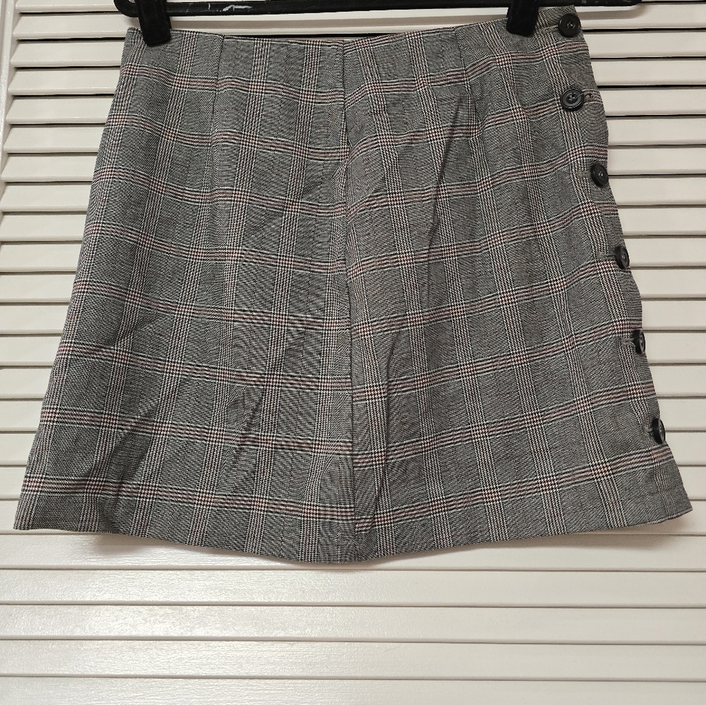 Forever 21 - Plaid Skirt With Faux Button Detail